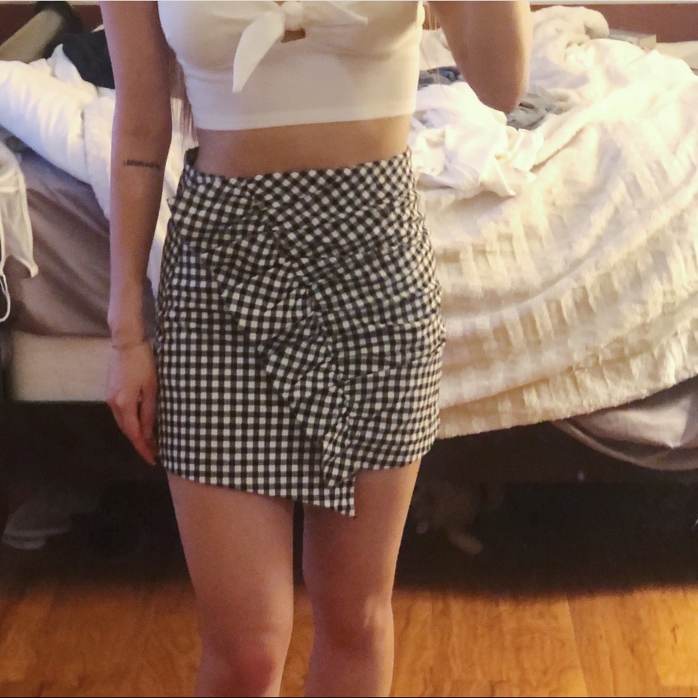 Zara Gingham Ruffle Skirt
